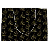 Weihnachtsbaum Gold Glitzer Reittiere Große Geschenktüte (Rückseite)