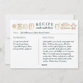 Weihnachtsbaum Gold & Grüne Familienrezepte Feiertagskarte (Rückseite)