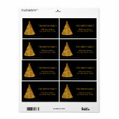 Weihnachtsbaum Gold mit schwarzem Hintergrund (Vorne)
