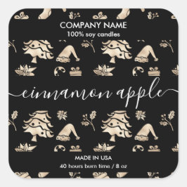 Weihnachtsbaum Gold Muster Kerzensiegel Quadratischer Aufkleber