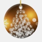 Weihnachtsbaum Gold Ornament mit Schneeflocken (Hinten)