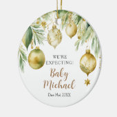 Weihnachtsbaum Gold Ornamente erwarten wir (Links)