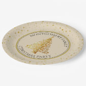 Weihnachtsbaum, Gold, Party, Pappteller (Schrägansicht)