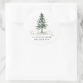 Weihnachtsbaum Gold Rücksendeadresse Clas Runder Aufkleber (Tasche)