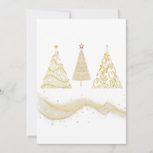 Weihnachtsbaum Gold saisonal Einladung