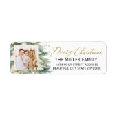 Weihnachtsbaum Gold Script Foto Rücksendeadresse (Vorne)