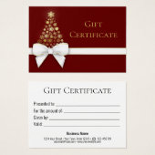 Weihnachtsbaum Gold Snowflakes White Bow Geschenkk (Vorne & Hinten)