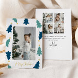 Weihnachtsbaum Gold Star 5 Foto Doppelseitig Folien Feiertagskarte<br><div class="desc">Schenken Sie Weihnachten feierlichen Beifall mit diesen Foto-Urlaubskarten aus Gold. Das Design zeigt ein Foto auf der Vorderseite,  gerahmt mit grünen Weihnachtsbäumen,  echten Goldfolienstars und Goldfolie 'Frohe Weihnachten'. Auf dem Reverese haben Sie die Möglichkeit,  weitere 4 Bilder hochzuladen,  eine persönliche Nachricht anzupassen und Namen hinzuzufügen.</div>