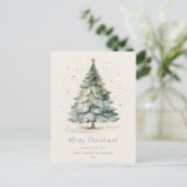 Weihnachtsbaum Gold Star Familienpostkarte Postkarte (Stehend Vorderseite)