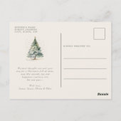 Weihnachtsbaum Gold Star Familienpostkarte Postkarte (Rückseite)