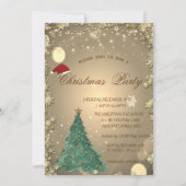 Weihnachtsbaum,Gold Stars Weihnachtsunternehmen Pa Einladung (Vorderseite)