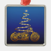 Weihnachtsbaum Gold und Blau Ornament Aus Metall (Vorne)