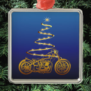 Weihnachtsbaum Gold und Blau Ornament Aus Metall