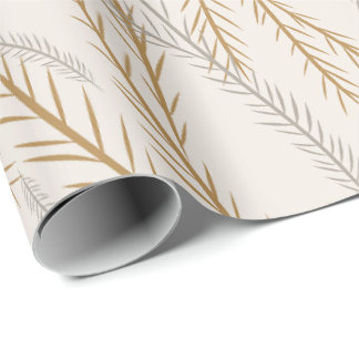 Weihnachtsbaum Gold und Silber Branches Muster Geschenkpapier