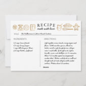 Weihnachtsbaum Gold & Weiße Familienrezepte Feiertagskarte (Rückseite)