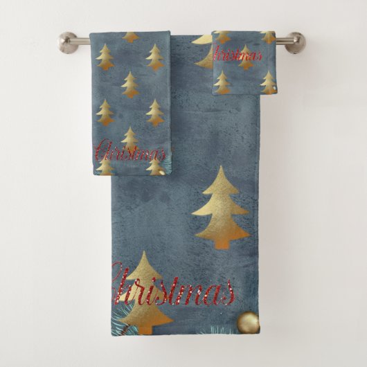 Weihnachtsbaum-Gold, Zweig Badhandtuch Set (Insitu)