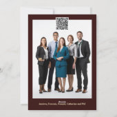 Weihnachtsbaum, goldblaues Foto qr Feiertagskarte (Rückseite)