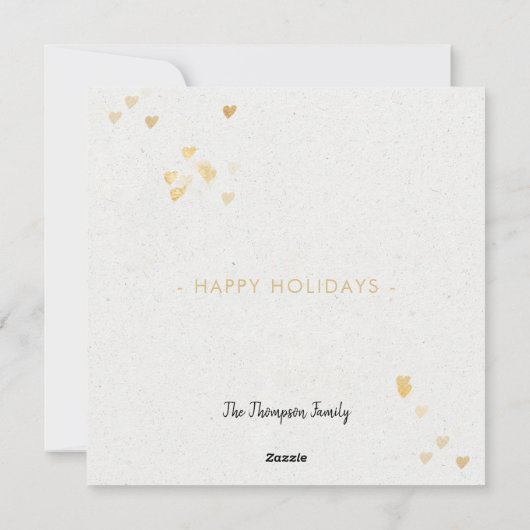 Weihnachtsbaum Golden Hearts Feiertagskarte (Rückseite)