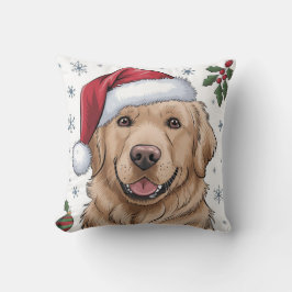 Weihnachtsbaum Golden Retriever Throw Kissen