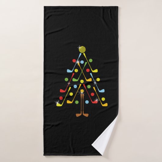 Weihnachtsbaum Golf Ball Shirt Badehandtuch (Badehandtuch)