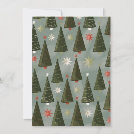 Weihnachtsbaum Green Bow Urlaub Einladung (Rückseite)