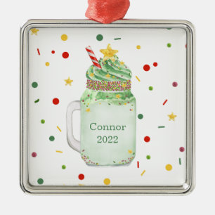 Weihnachtsbaum Green Mason Jar Milkshake Jahr Ornament Aus Metall