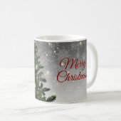 Weihnachtsbaum Green Red Silver Sparkle Kaffeetasse (VorderseiteRechts)