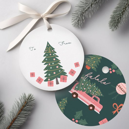 Weihnachtsbaum Green Vintag Retro Van Geschenkanhänger