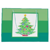 Weihnachtsbaum Große Geschenktasche Geschenktüte (Rückseite)