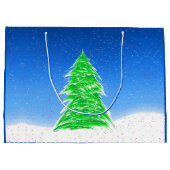 Weihnachtsbaum Große Geschenktasche Geschenktüte (Rückseite)