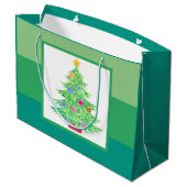 Weihnachtsbaum Große Geschenktasche Große Geschenktüte (Rückseite Schrägansicht)