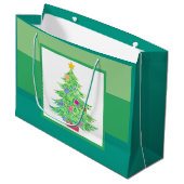 Weihnachtsbaum Große Geschenktasche Große Geschenktüte (Vorderseite Schrägansicht)