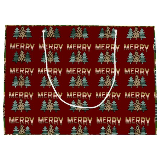 Weihnachtsbaum Große Geschenktüte (Rückseite)