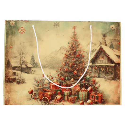 Weihnachtsbaum Große Geschenktüte (Rückseite)