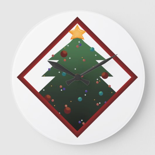 Weihnachtsbaum Große Wanduhr (Vorderseite)