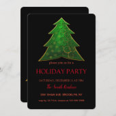 Weihnachtsbaum grün, elegant schick einladung (Vorne/Hinten)
