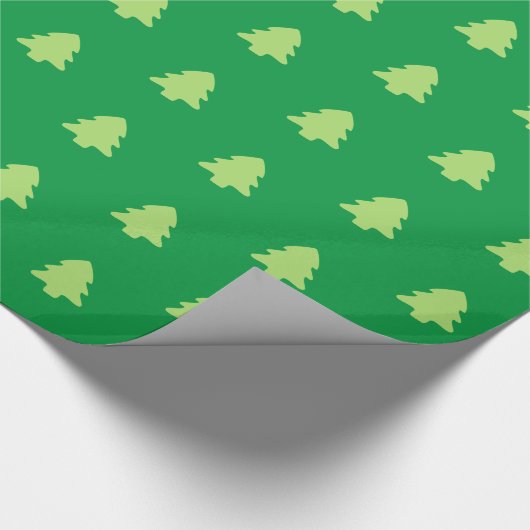 Weihnachtsbaum Grün & Hellgrün Muster Geschenkpapier (Ecke)