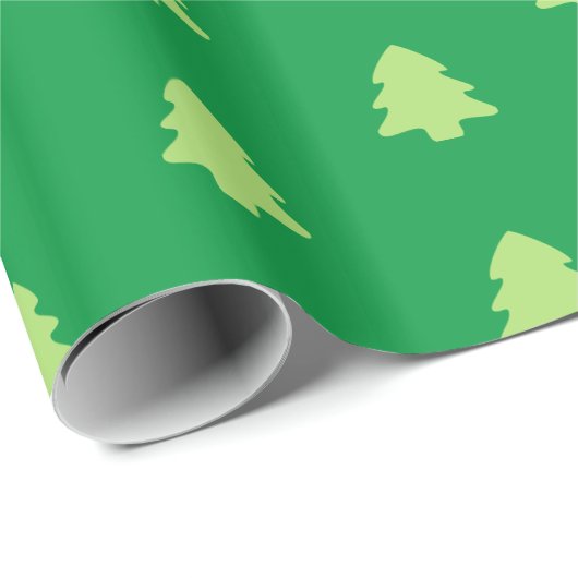 Weihnachtsbaum Grün & Hellgrün Muster Geschenkpapier (Rolleneckpunkt)