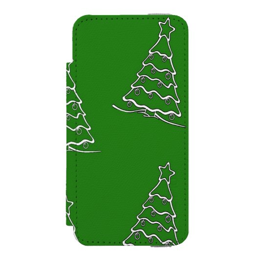 Weihnachtsbaum grün incipio iPhone Geldbeutel-Hülle (Folio Vorderseite)