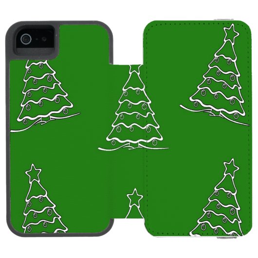 Weihnachtsbaum grün incipio iPhone Geldbeutel-Hülle (Folio Geöffnet)