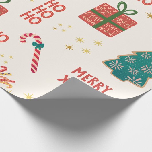 Weihnachtsbaum grün Vintag Retro Geschenkpapier (Ecke)