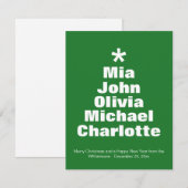Weihnachtsbaum grüne benutzerdefinierte Familienna (Vorne/Hinten)