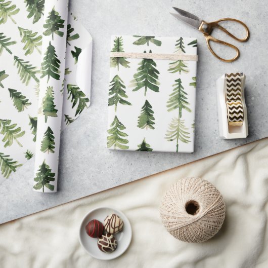 Weihnachtsbaum Grüne Pine Tree Geschenkpapier (Kunsthandwerk)