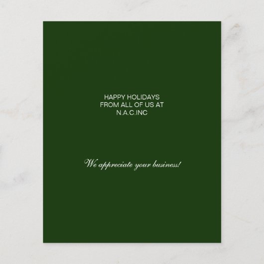 Weihnachtsbaum Grüne Weihnachtskarte (Rückseite)