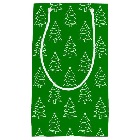 Weihnachtsbaum Grüner Hintergrund Geschenktasche Kleine Geschenktüte (Vorderseite)