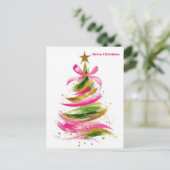 Weihnachtsbaum-Gruß Feiertagspostkarte (Stehend Vorderseite)