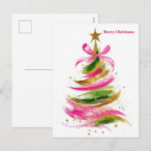 Weihnachtsbaum-Gruß Feiertagspostkarte (Vorne/Hinten)