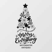 Weihnachtsbaum Gruß Merry alles Custom Fensteraufkleber (Blatt)