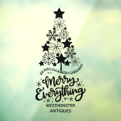 Weihnachtsbaum Gruß Merry alles Custom Fensteraufkleber (Blatt 3)