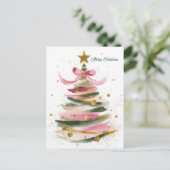 Weihnachtsbaum Grüße Feiertagspostkarte (Stehend Vorderseite)